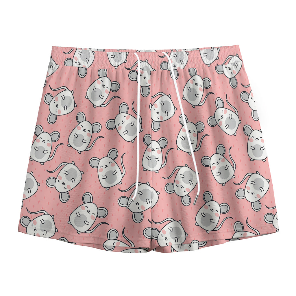 Cute Rat Pattern Print Mesh Shorts