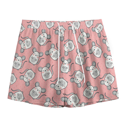 Cute Rat Pattern Print Mesh Shorts