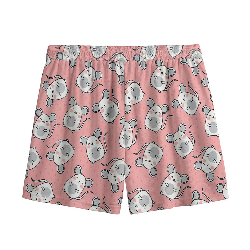 Cute Rat Pattern Print Mesh Shorts