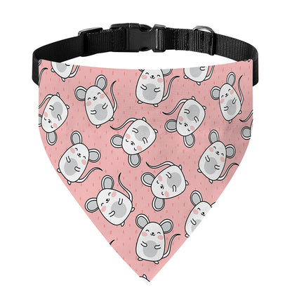 Cute Rat Pattern Print Over The Collar Dog Bandana
