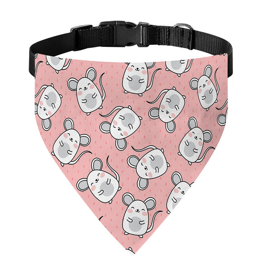 Cute Rat Pattern Print Over The Collar Dog Bandana