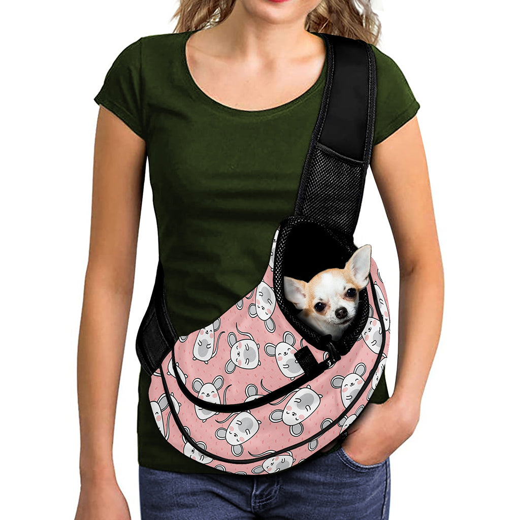 Cute Rat Pattern Print Pet Sling Carrier