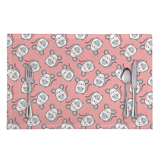 Cute Rat Pattern Print Placemat