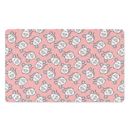 Cute Rat Pattern Print Polyester Doormat