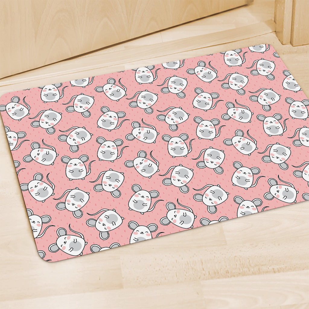 Cute Rat Pattern Print Polyester Doormat