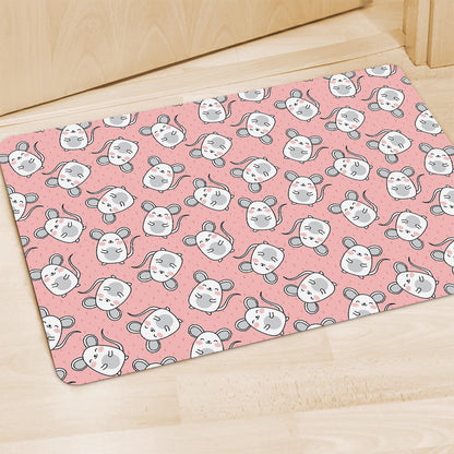 Cute Rat Pattern Print Polyester Doormat