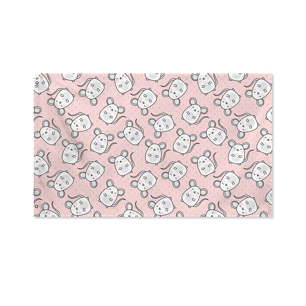 Cute Rat Pattern Print Polyester Flag