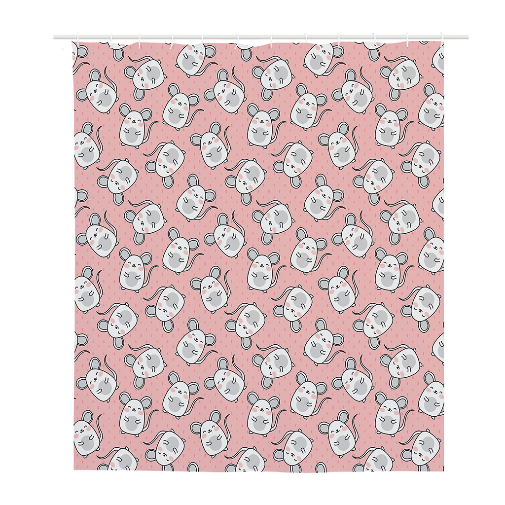 Cute Rat Pattern Print Polyester Shower Curtain