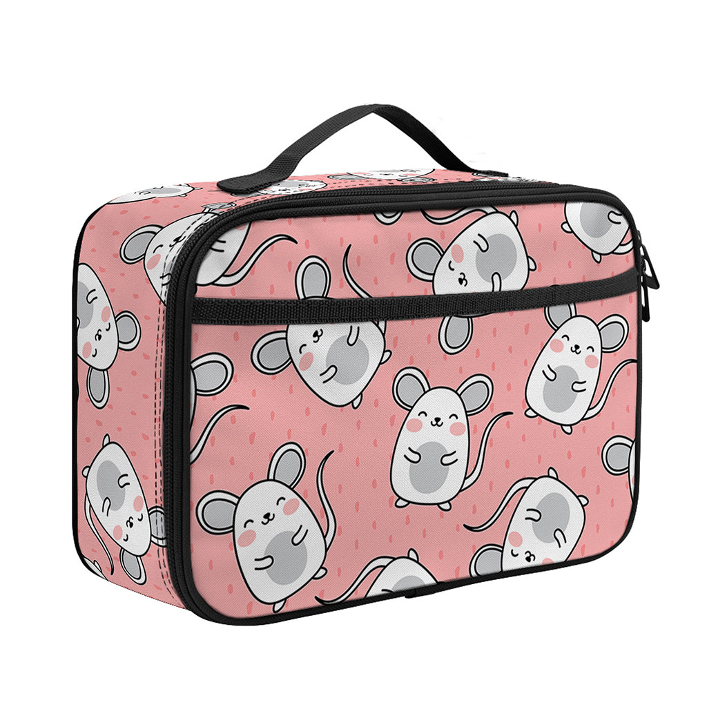 Cute Rat Pattern Print Portable Lunch Bag