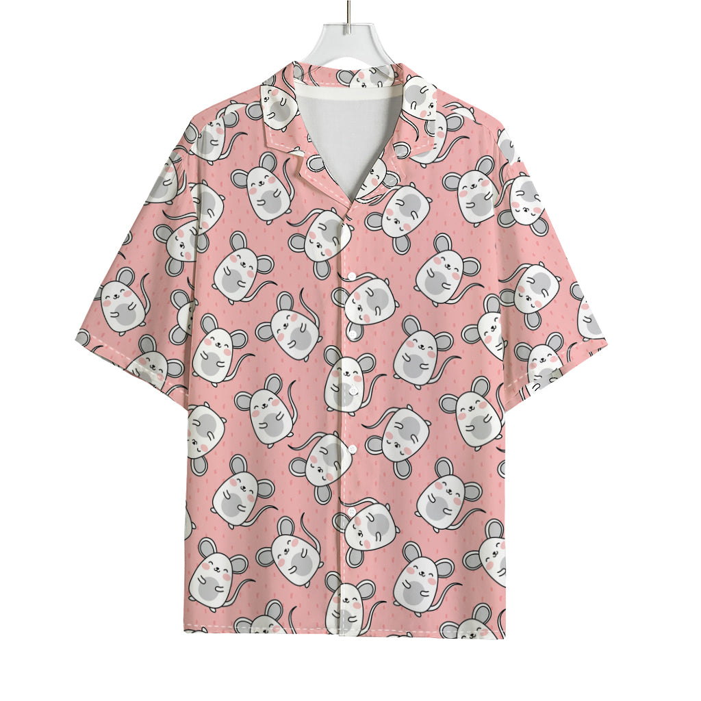 Cute Rat Pattern Print Rayon Hawaiian Shirt