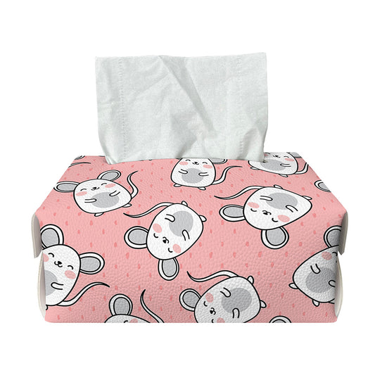 Cute Rat Pattern Print Rectangle Tissue Box Cover