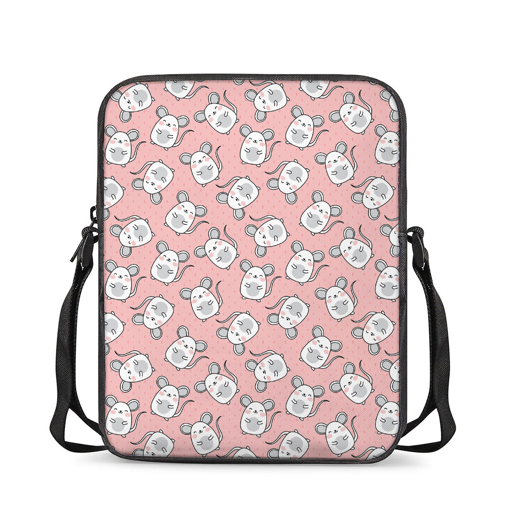 Cute Rat Pattern Print Rectangular Crossbody Bag