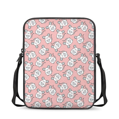 Cute Rat Pattern Print Rectangular Crossbody Bag
