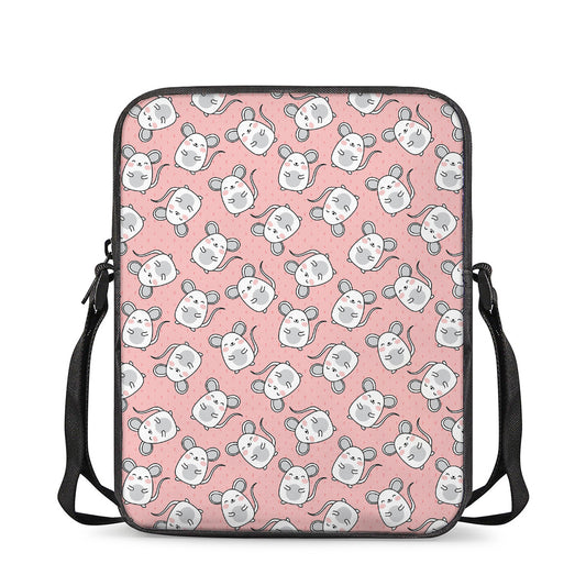 Cute Rat Pattern Print Rectangular Crossbody Bag