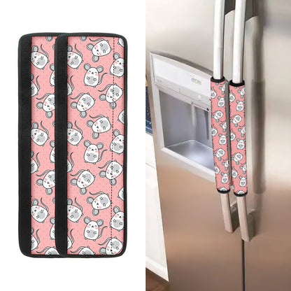 Cute Rat Pattern Print Refrigerator Handle Covers