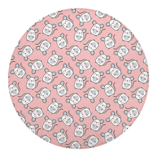 Cute Rat Pattern Print Round Blanket