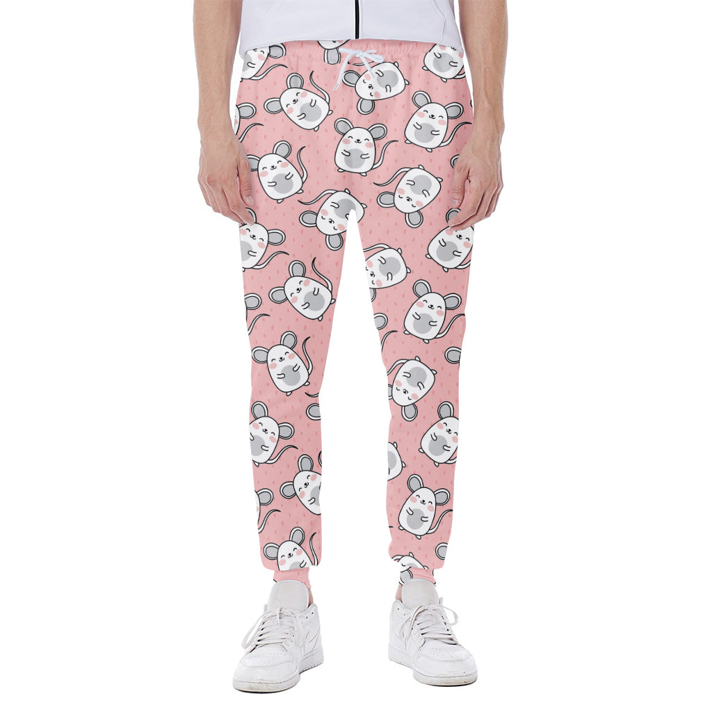 Cute Rat Pattern Print Scuba Joggers