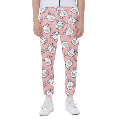 Cute Rat Pattern Print Scuba Joggers