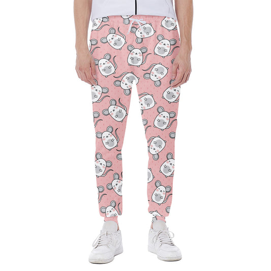 Cute Rat Pattern Print Scuba Joggers