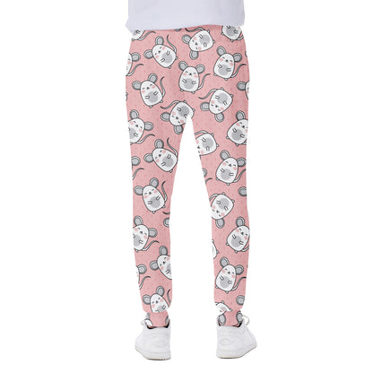 Cute Rat Pattern Print Scuba Joggers