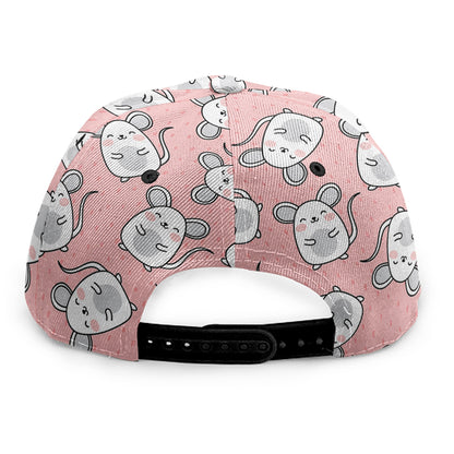 Cute Rat Pattern Print Snapback Cap