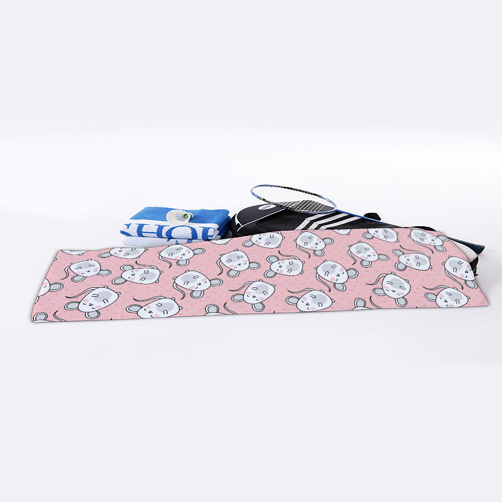 Cute Rat Pattern Print Sports Towel