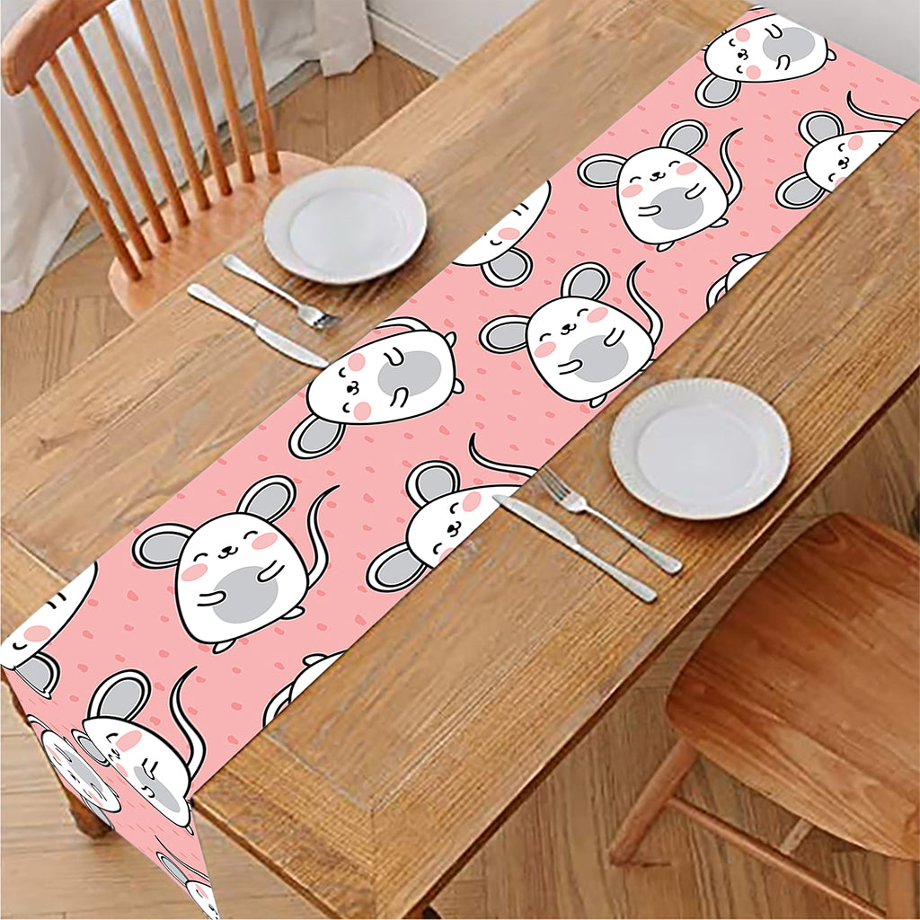 Cute Rat Pattern Print Table Runner