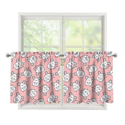 Cute Rat Pattern Print Tier Curtains