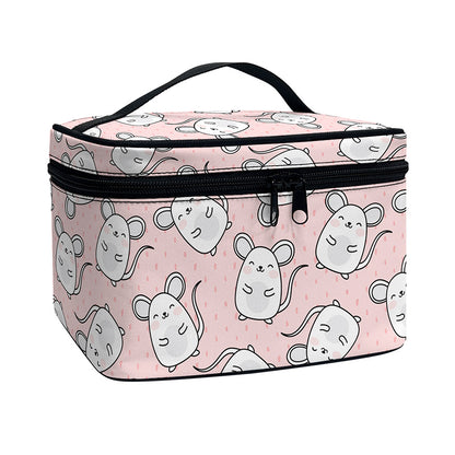 Cute Rat Pattern Print Travel Makeup Bag