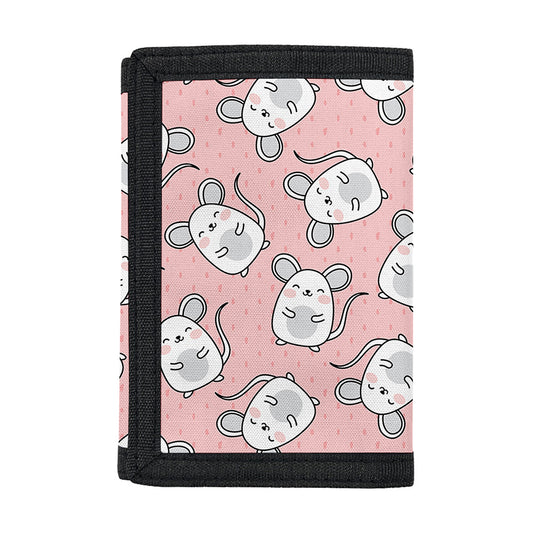 Cute Rat Pattern Print Trifold Wallet