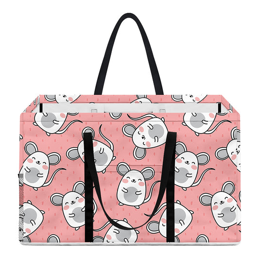 Cute Rat Pattern Print Utility Tote Bag