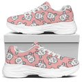 Cute Rat Pattern Print White Chunky Shoes