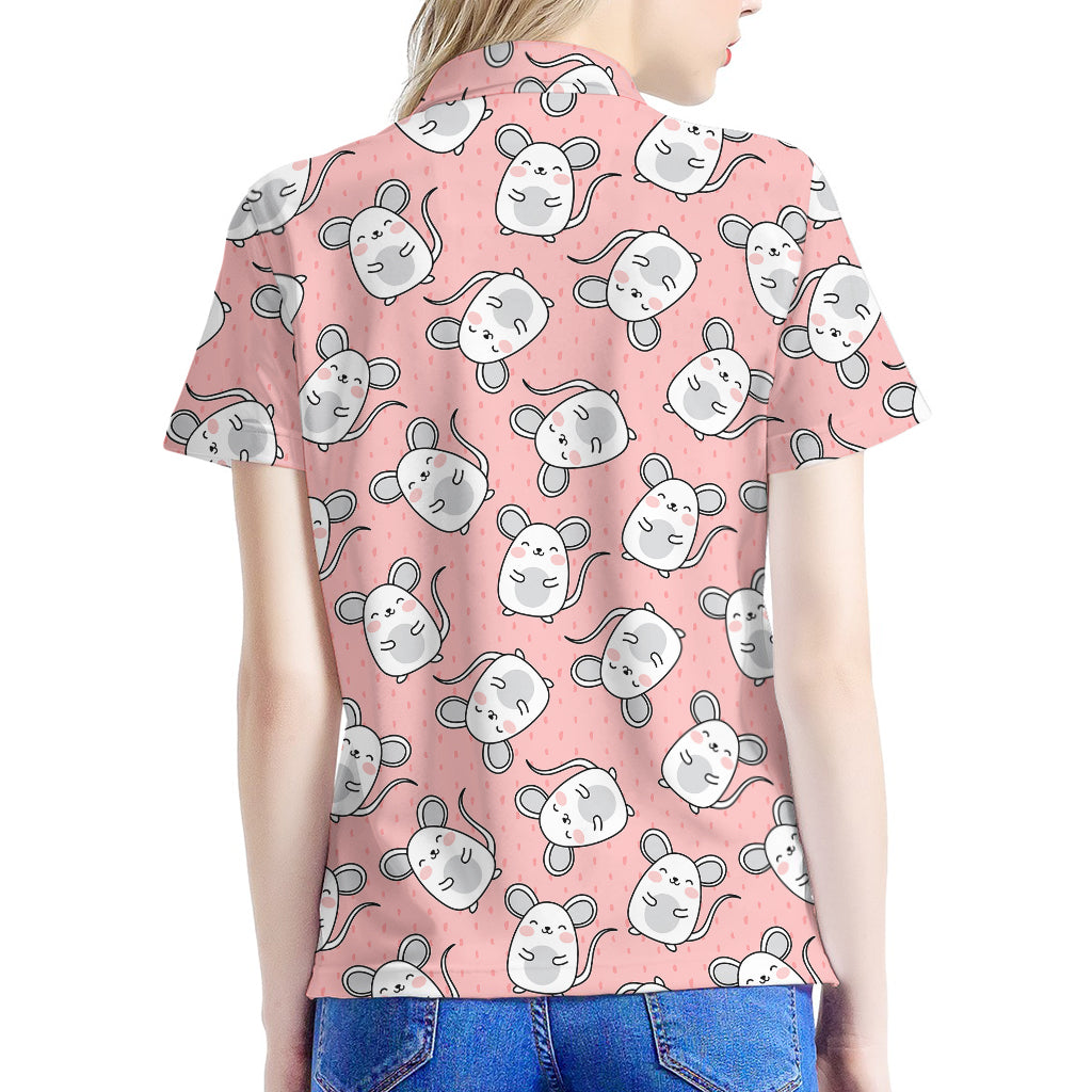 Cute Rat Pattern Print Women's Polo Shirt