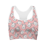 Cute Rat Pattern Print Women's Sports Bra
