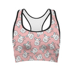Cute Rat Pattern Print Women's Sports Bra