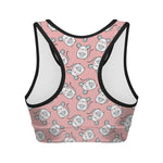 Cute Rat Pattern Print Women's Sports Bra