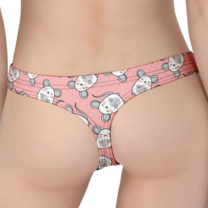 Cute Rat Pattern Print Women's Thong