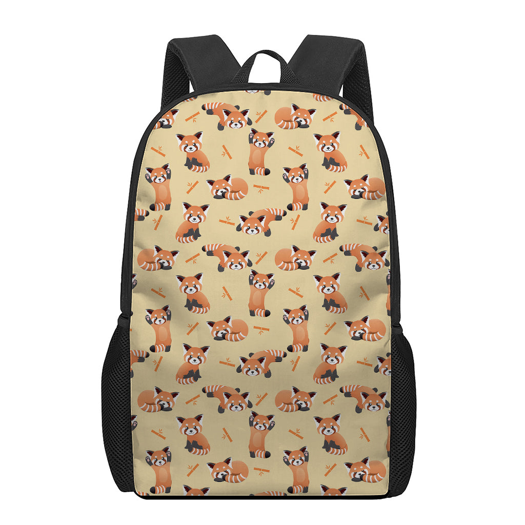 Cute Red Panda And Bamboo Pattern Print 17 Inch Backpack