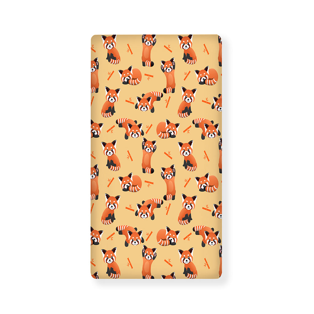 Cute Red Panda And Bamboo Pattern Print Baby Crib Sheet