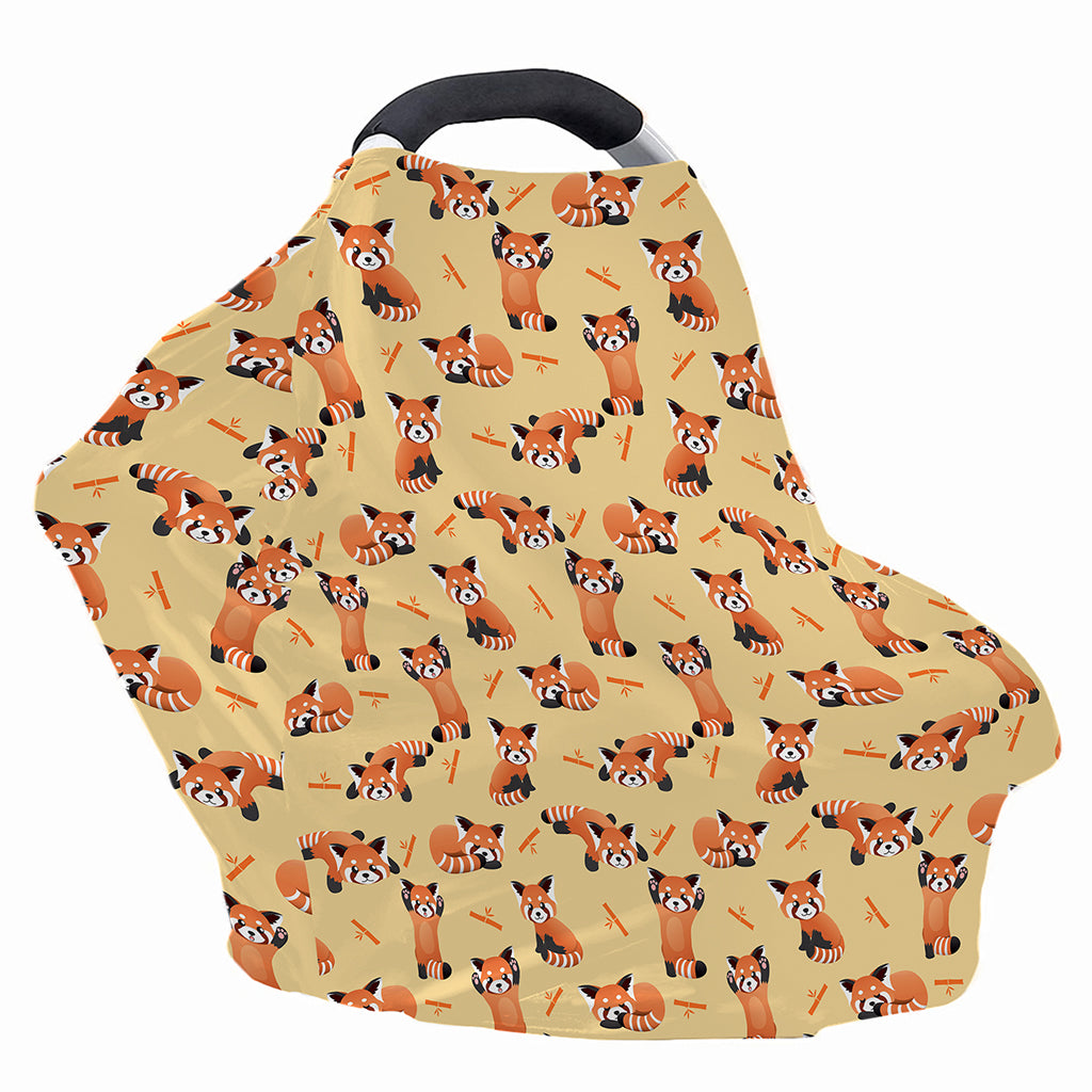 Cute Red Panda And Bamboo Pattern Print Baby Seat Cover