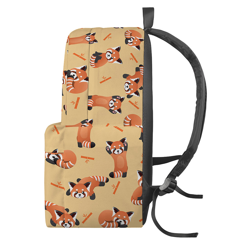 Cute Red Panda And Bamboo Pattern Print Backpack