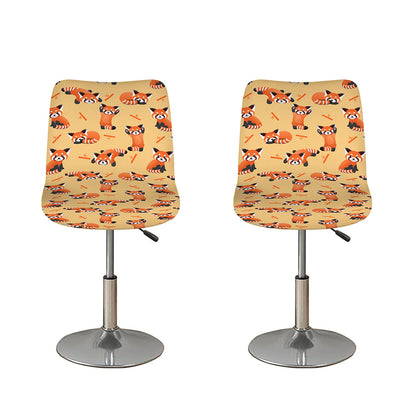 Cute Red Panda And Bamboo Pattern Print Bar Stool Covers
