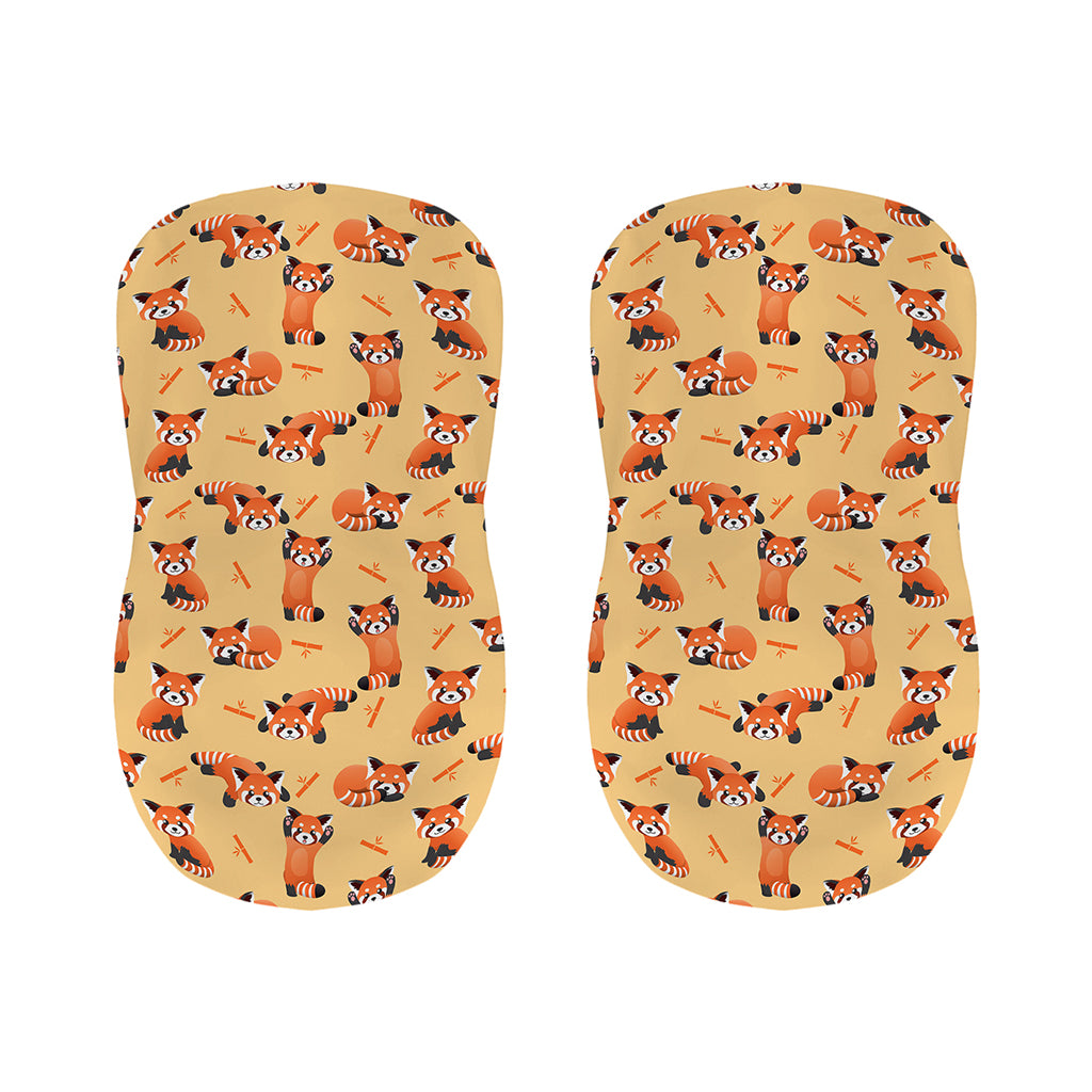 Cute Red Panda And Bamboo Pattern Print Bar Stool Covers