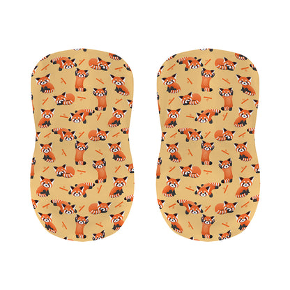 Cute Red Panda And Bamboo Pattern Print Bar Stool Covers