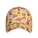 Cute Red Panda And Bamboo Pattern Print Baseball Cap