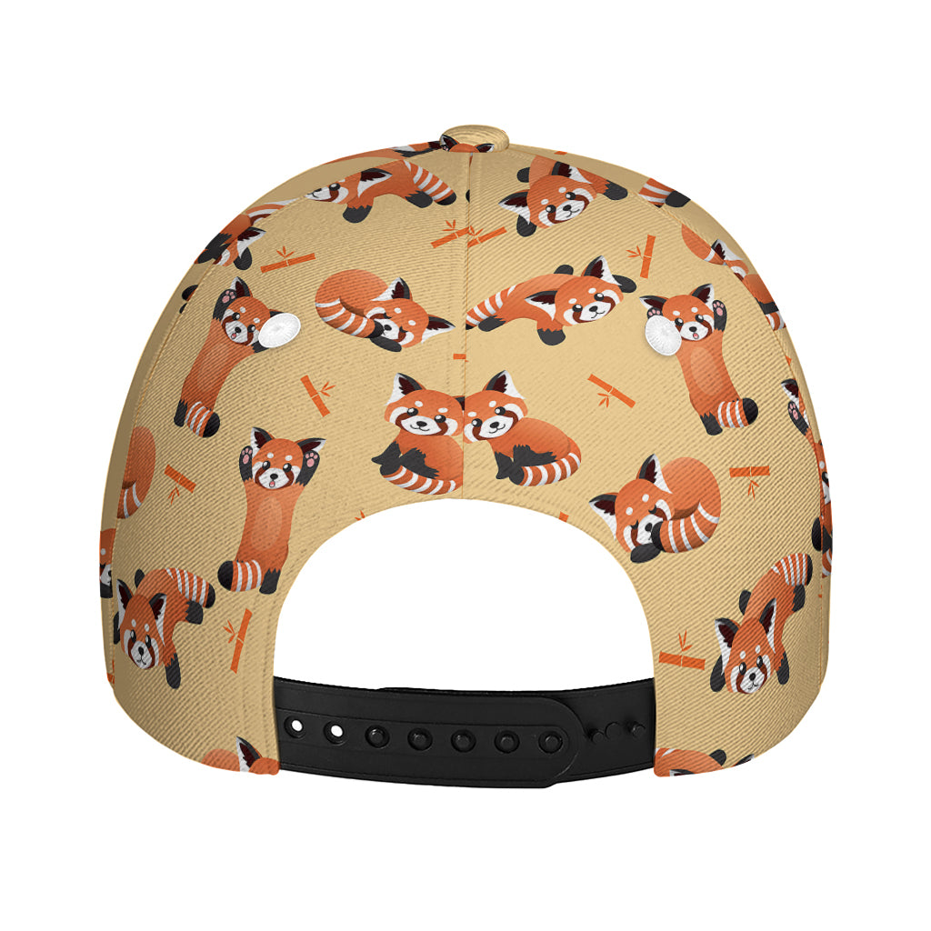 Cute Red Panda And Bamboo Pattern Print Baseball Cap