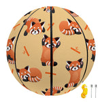 Cute Red Panda And Bamboo Pattern Print Basketball