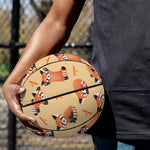 Cute Red Panda And Bamboo Pattern Print Basketball
