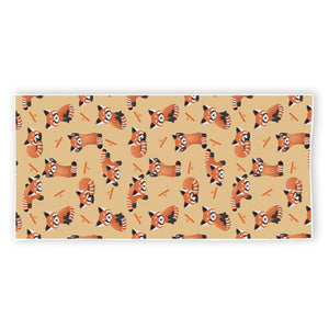 Cute Red Panda And Bamboo Pattern Print Beach Towel