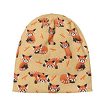 Cute Red Panda And Bamboo Pattern Print Beanie